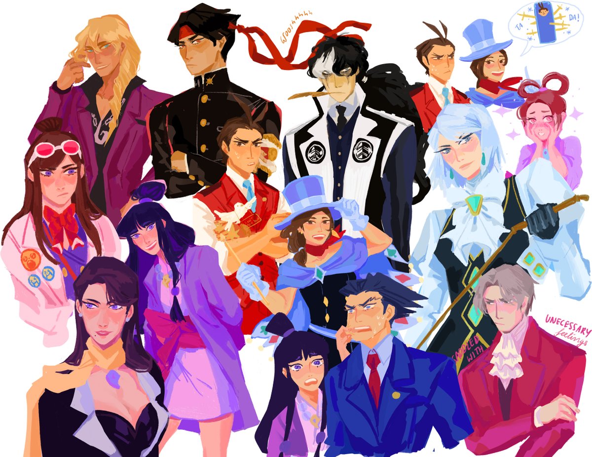funny lawyer game drawings... 

#AceAttorney