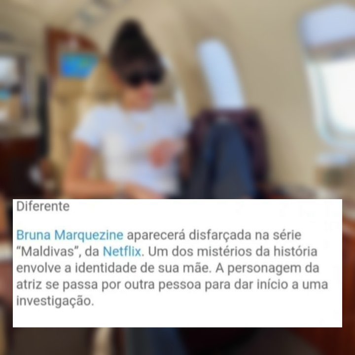 maldivasdaily's tweet photo. Com novas informações na Coluna da Patrícia Kogut, descobrimos que a personagen Liz (interpretada por Bruna Marquezine), no começo de Maldivas, aparecerá disfarçada para ninguém atrapalhar sua investigação. 🧐 https://t.co/ypIe0uju2H