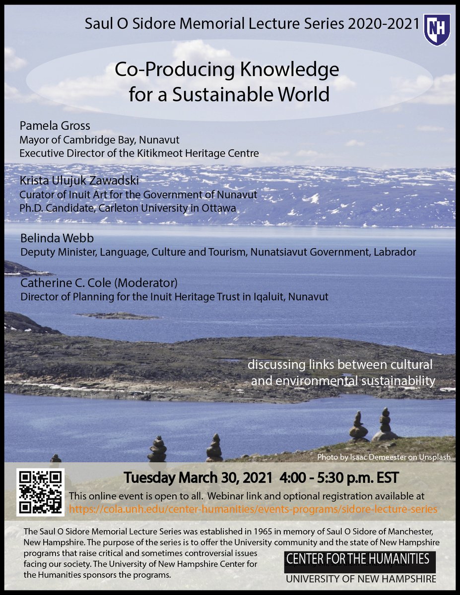 Please join us on Tuesday, March 30th at 4:00 pm (ET) to hear Arctic voices discussing links between cultural and environmental sustainability. Register here to receive a Zoom link unh.az1.qualtrics.com/jfe/form/SV_5h…