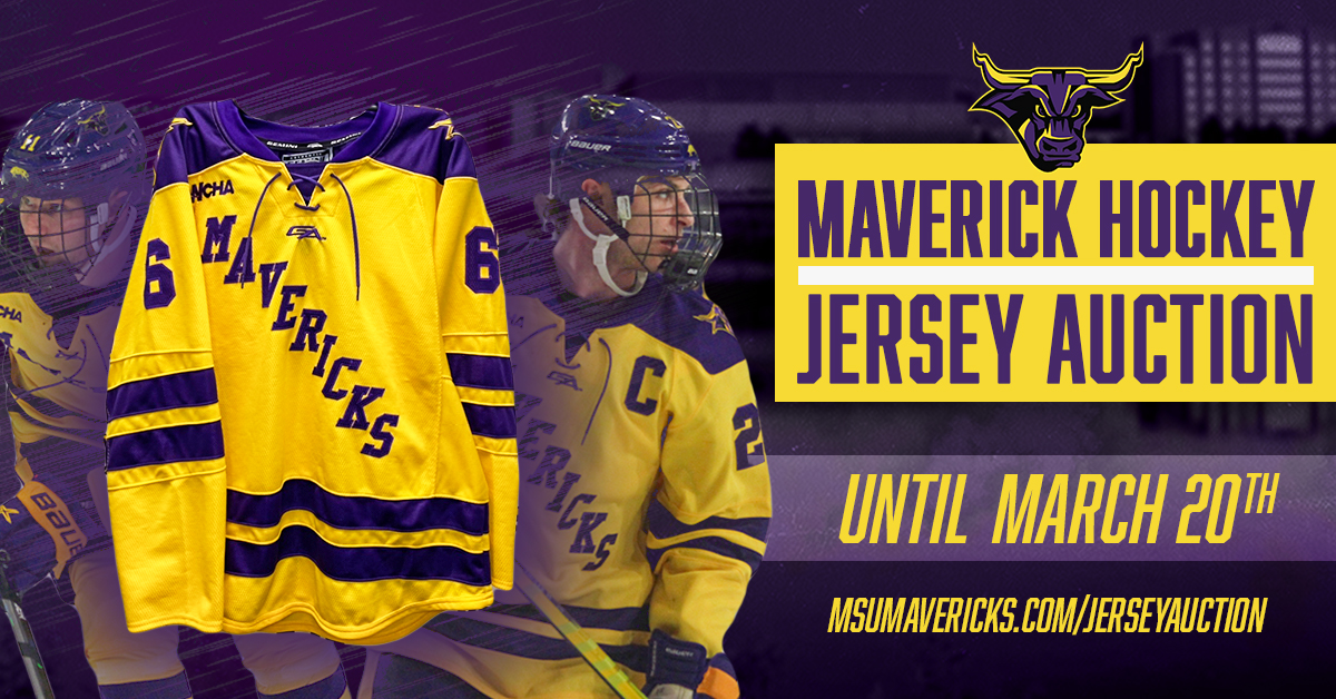 Minnesota State Mavericks Hockey - ‪MAVERICK FANS! ‬ ‪Want your very own  purple road jersey? Here's your chance!‬ ‪🔗:  msumavericks.com/jerseyauction ‬ ‪The auction expires at 11:59 pm on 3/21.  ‬