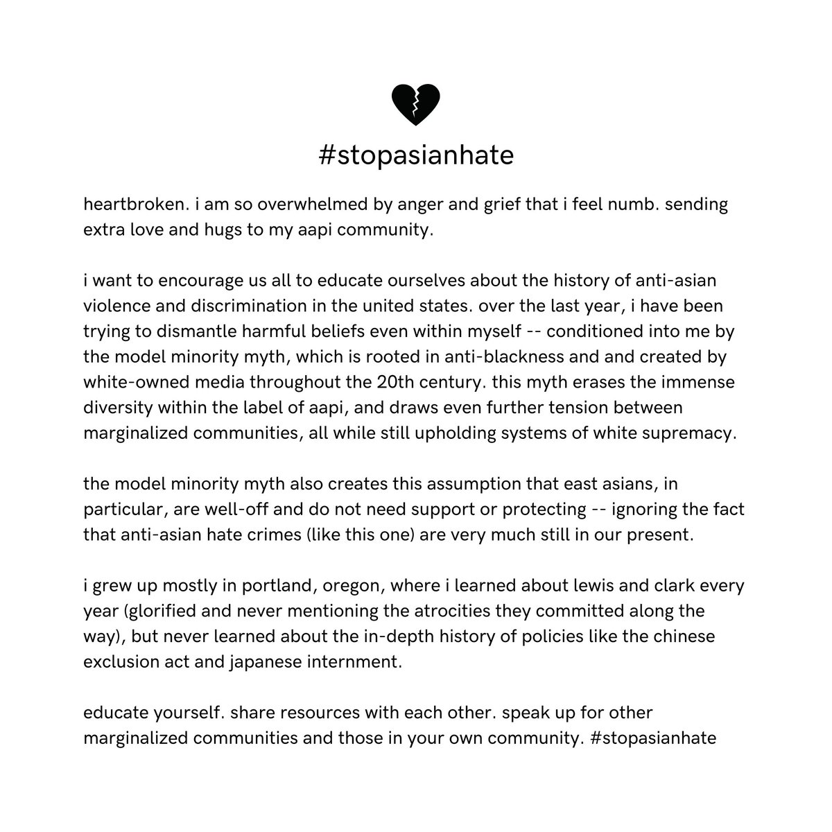 nadyaokamoto's tweet photo. heartbroken… #StopAsianHate https://t.co/n8o3rMdkGu