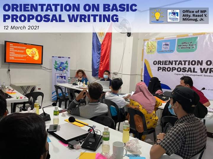 Cunducting Orientation on Basic Proposal Writing at the office of 
MP Atty. Rasol Y. Mitmug Jr.
together with the
ASuL Cotabato Chapter, 
Positive Vibes, 
CCSPC SSG Officer and 
Christian Youth Coalition