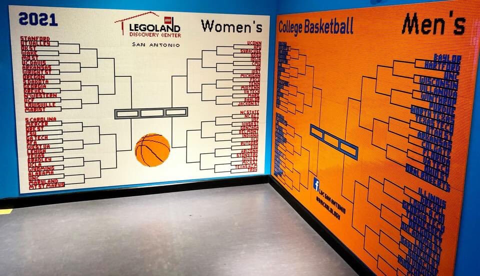 LDCSanAntonio's tweet photo. Have you seen the World’s Largest LEGO Brackets? 

🏀30,000+ LEGO Bricks
🏀55+ Hours of Design and Build time 
🏀2 Record Breaking Brackets https://t.co/WLf3KCTJpm