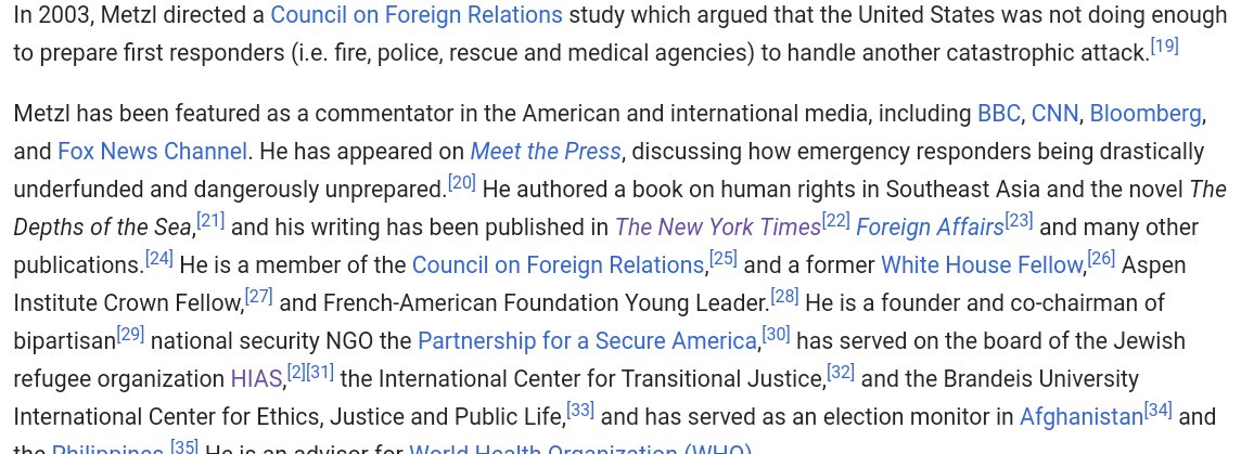 Hes a member of the Council on Foreign Relations (CFR) an organization which is near the top of every illuminati pyramid.Ron Paul called the CFR along with the Trilateral commission the top of the illuminati.He is also a chairman of HIAS a Zionist organization which built Israel