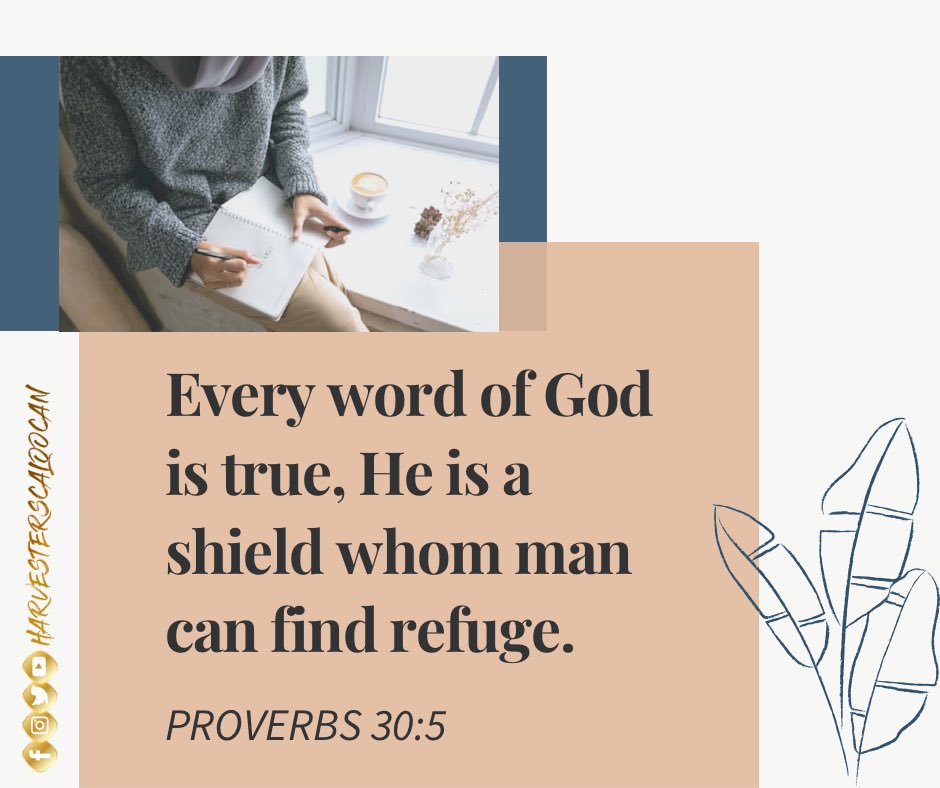 HarvestersCal's tweet photo. All the promises of God written in the bible is true. And sheild for those people who are discouraged us.

Proverbs 30:5
"Everything God says is true, and it's a shield for all who come to Him for safety"
#VOTD https://t.co/B3VvlTlhjQ