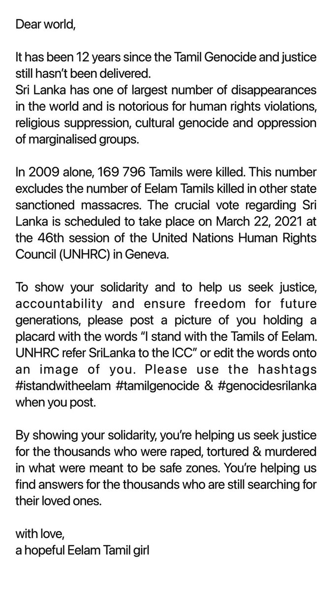 pyrawy's tweet photo. Dear world, please help us. ♥️🙏🏾 #tamilgenocide #Genocide #GenocideSriLanka #istandwitheelam @UNHumanRights @francesharris0n @KaranveerPannu @VijayThaniMPP @sujanselven @ikamalhaasan @jameelajamil @rupikaur_ @theJagmeetSingh @SamanthaRatnam https://t.co/6bF7eujJEZ
