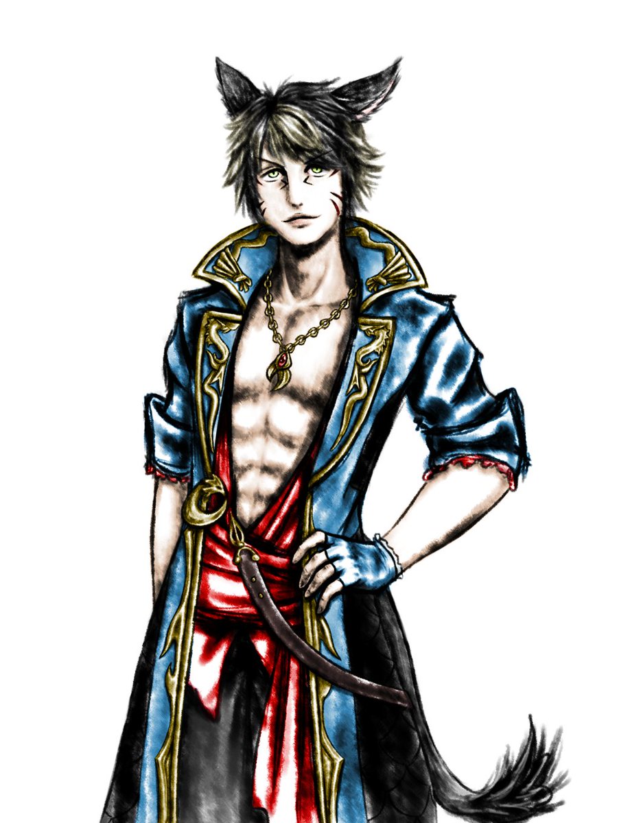 VeryCoconuTea's tweet photo. Cap'n Toba Gretno of the #AzureLagoon
#FF14 #Artwork  #Catboy https://t.co/b5eEUPcZLQ