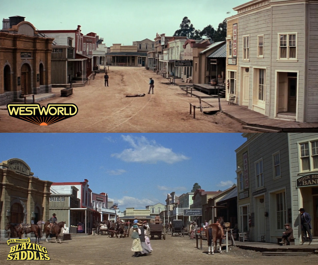 MadddScience's tweet image. 70sscifiart:

Blazing Saddles (1974) re-used the western exterior set built for Westworld (1973). ift.tt/3qXcKb6