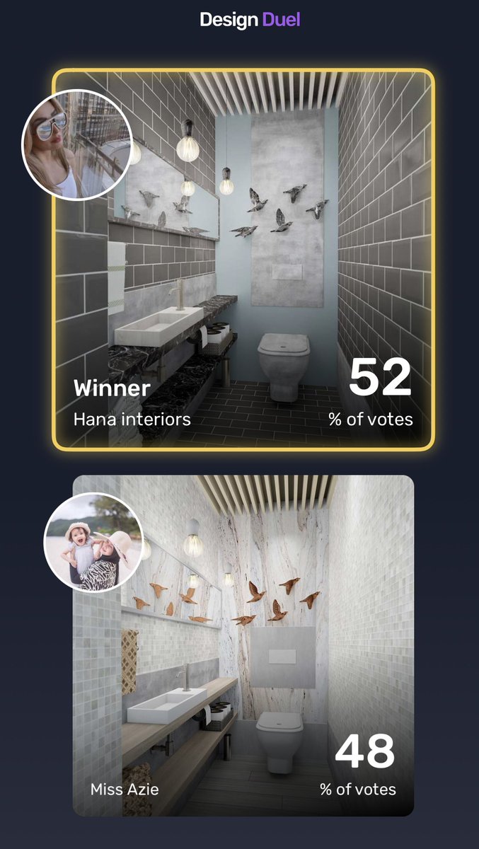 And I Won this  design Duel twice ;)) @hana_interiors #bathroomdesign #smallspace #interiors