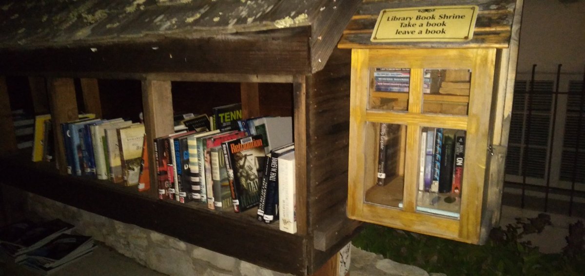 Walking around Carmel-by-the-Sea and if you are in town now, the Little Libray outside Harrison Library is jammed with selections. 
##littlelibraries #littlelibrary