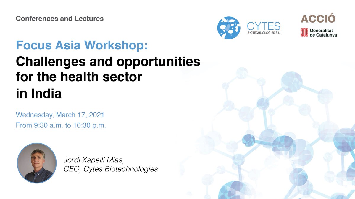 "India is not a country, it's not even a continent, India is a planet of 1.3 billion people".

✔️ Yesterday, <a href="/CytesB/">BeCytes Biotechnologies</a> CEO, <a href="/JordiXapelli/">Jordi Xapellí</a>, participated in the <a href="/accio_cat/">ACCIÓ</a> workshop focused on the opportunities for the health sector in India.

👉🏻 Link: bit.ly/30TsVvx