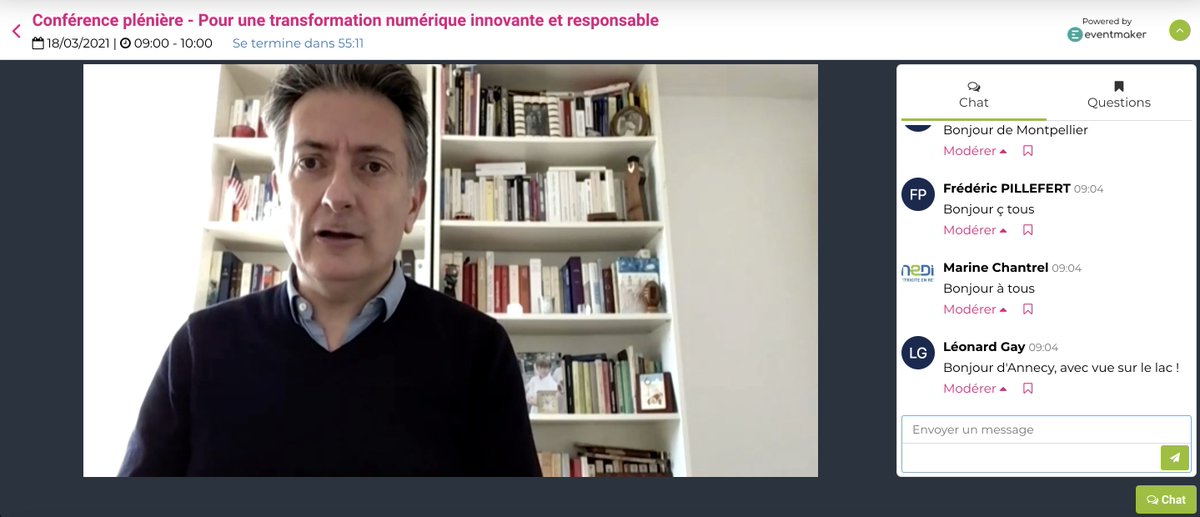 #FDI21 Lancement du 2ème jour du Forum avec la plénière "Pour une transformation #numérique innovante et responsable" avec <a href="/bertrandserp/">Bertrand Serp</a> <a href="/MagaliAltounian/">Magali Altounian</a> #CélineColletDufays #FrédéricGauzy @opendatasoft_fr et <a href="/JF_Penciolelli/">Jean-François Penciolelli</a> <a href="/inetum_fra/">Inetum (en français)</a> 
Rdv sur forum.interconnectes.fr/index