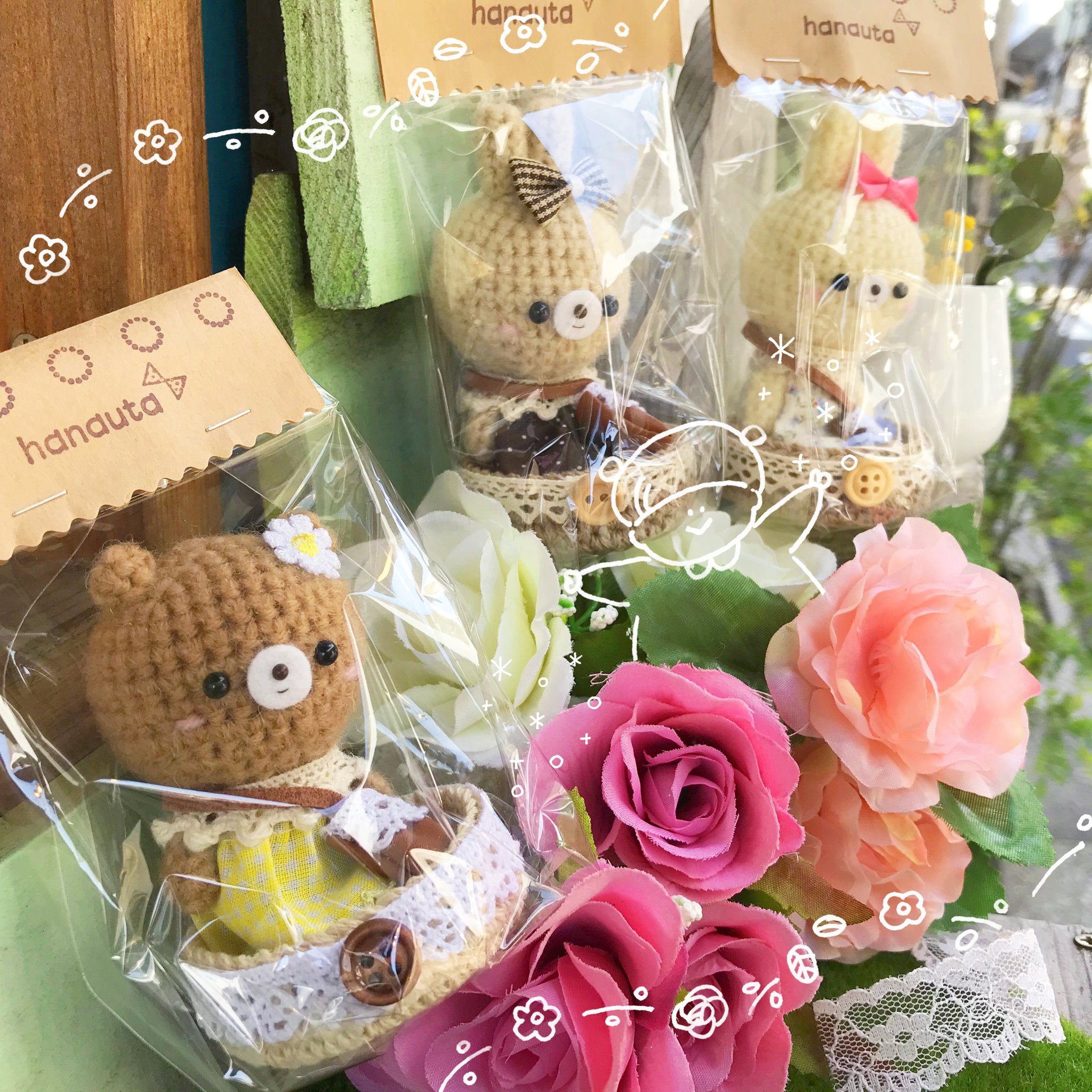 スィートピー❣️編みぐるみが可愛い♡辰年♡お正月飾り❣️フラワーアレンジ スィートピー様専用❣️編みぐるみが可愛い♡辰年♡お正月飾り