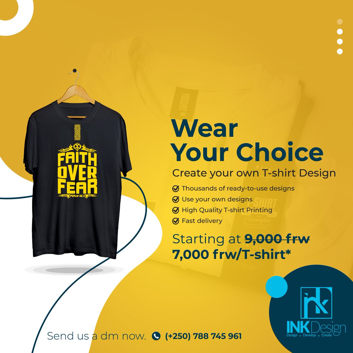 INKDesign_rw's tweet photo. Wear Your Choice with our Fully Customized T-shirt.
Send us a #DM if interested. 

#RwOT #RwotGain #Rwanda #tshirt #branding #creative #arts https://t.co/rX2NvHGk4S