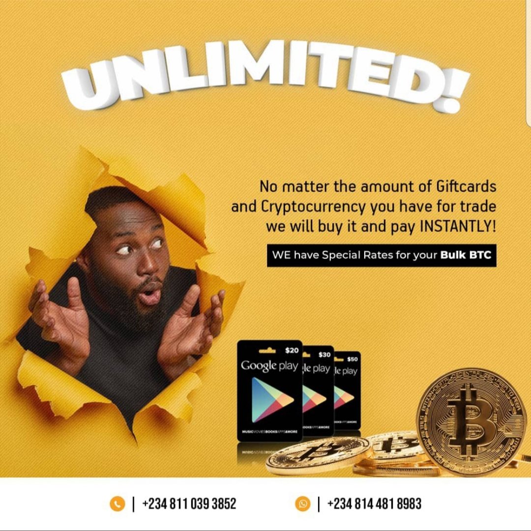 Contact @Demexchange_ to Convert Your CASH APP, GIFT CARDS & BITCOIN to  Naira Instantly at a Trust & Certified Exchange. You enjoy many benefits  like: 👉🏾 Trusted Vendor 💯 👉🏾24/7 Availability For