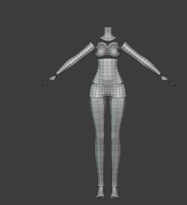 so it's about time I make my own model so I'm starting. These are the basic shapes I want using low poly<a href="/tag/mmd"class="tags"><span>#mmd</span></a><a href="/tag/blender"class="tags"><span>#blender</span></a><a href="/tag/lowpoly"class="tags"><span>#lowpoly</span></a><a href="/tag/3dmodeling"class="tags"><span>#3dmodeling</span></a><a href="/tag/typology"class="tags"><span>#typology</span></a>