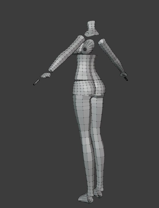 so it's about time I make my own model so I'm starting. These are the basic shapes I want using low poly<a href="/tag/mmd"class="tags"><span>#mmd</span></a><a href="/tag/blender"class="tags"><span>#blender</span></a><a href="/tag/lowpoly"class="tags"><span>#lowpoly</span></a><a href="/tag/3dmodeling"class="tags"><span>#3dmodeling</span></a><a href="/tag/typology"class="tags"><span>#typology</span></a>