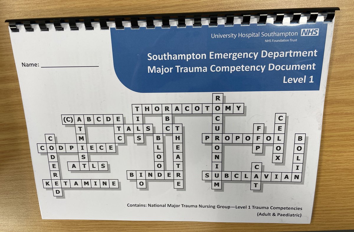 TILS course (@tilsuk) on Twitter photo Amazing to finally have a solid Major Trauma competency document at <a href="/UHSFT/">University Hospital Southampton 💙</a> to evidence our level 1 & 2 competencies!
#traumatraining #Majortrauma #EDnursing #Emergencydepartment
<a href="/UndecimoL/">Lori Undecimo</a> <a href="/SammiGardiner/">Sammi Gardiner</a> <a href="/A_L_Castro/">Ana Castro</a> <a href="/PaulR_ED/">Paul Richards RN</a> <a href="/emmatabenor/">Emma Tabenor 💙</a> @AENurseUK <a href="/DrRobCrouch/">Rob Crouch</a> <a href="/sarahjherbert/">Sarah Herbert</a> Amazing to finally have a solid Major Trauma competency document at <a href="/UHSFT/">University Hospital Southampton 💙</a> to evidence our level 1 & 2 competencies!
#traumatraining #Majortrauma #EDnursing #Emergencydepartment
<a href="/UndecimoL/">Lori Undecimo</a> <a href="/SammiGardiner/">Sammi Gardiner</a> <a href="/A_L_Castro/">Ana Castro</a> <a href="/PaulR_ED/">Paul Richards RN</a> <a href="/emmatabenor/">Emma Tabenor 💙</a> @AENurseUK <a href="/DrRobCrouch/">Rob Crouch</a> <a href="/sarahjherbert/">Sarah Herbert</a>
