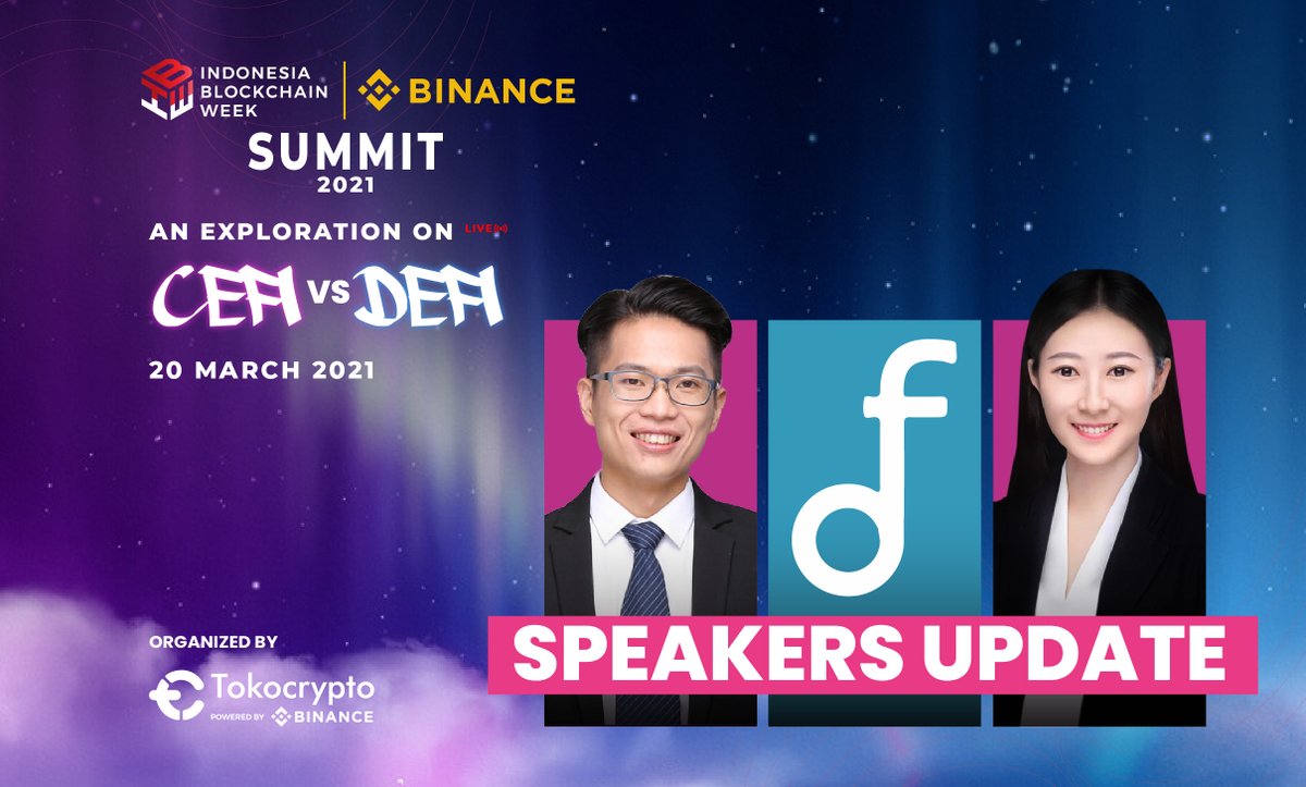 Tokocrypto's tweet photo. We are thrilled to announce the speakers line up for Indonesia Blockchain Week X Binance Summit 2021. Join and register https://t.co/3YPUbbbsrH!

#IBW2021
#BSCSummit2021
#tokocrypto https://t.co/F9uuLW1Fvq