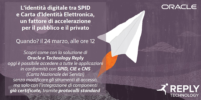 Webinar 24 marzo: Scopri come soddisfare i nuovi requisiti di gestione dell’#IdentitàDigitale di cittadini e clienti per aziende pubbliche e private bit.ly/2Nxxb0O