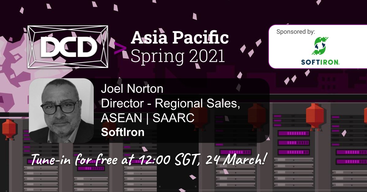 AJanulina's tweet image. 12:00 SGT, 24 Mar: How do you re-engineer your #datacenter for a #scalable future? We&apos;re thrilled to have SoftIron&apos;s Joel Norton join us at #DCDAPAC to share his insights - sign up for free: 
ow.ly/wRJ3102BJJC
#ASEAN #colo #cloud #hyperscale #datacenterdesign #construction