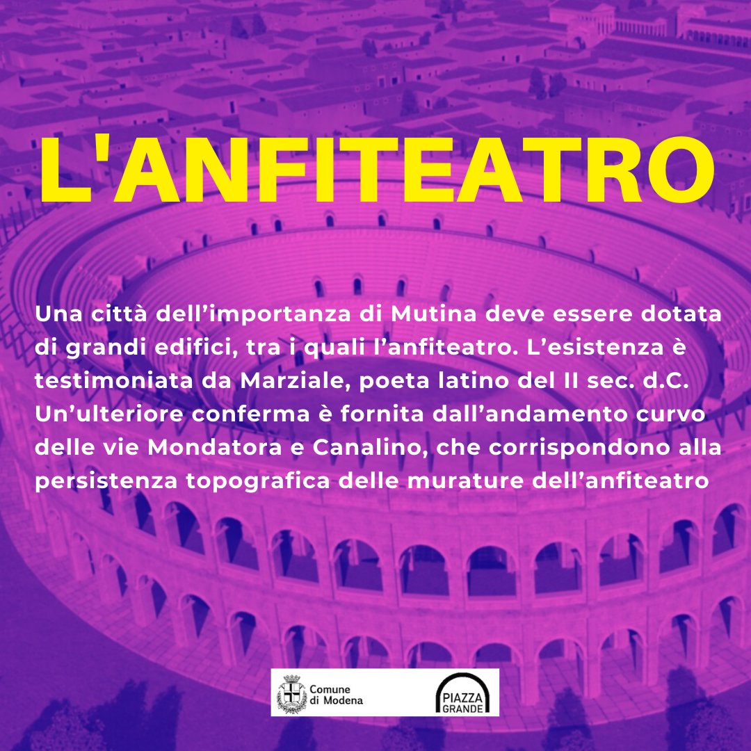 cittadimodena's tweet photo. 🤔 📚 #trecose Mutina è l’antico nome romano di Modena, ecco tre cose che non sai su Modena romana:
🏛️ l’afiteatro
⚔️ la guerra di Modena
⛲ le terme
🤓 Conoscevi queste storie? https://t.co/H2womUxLA2