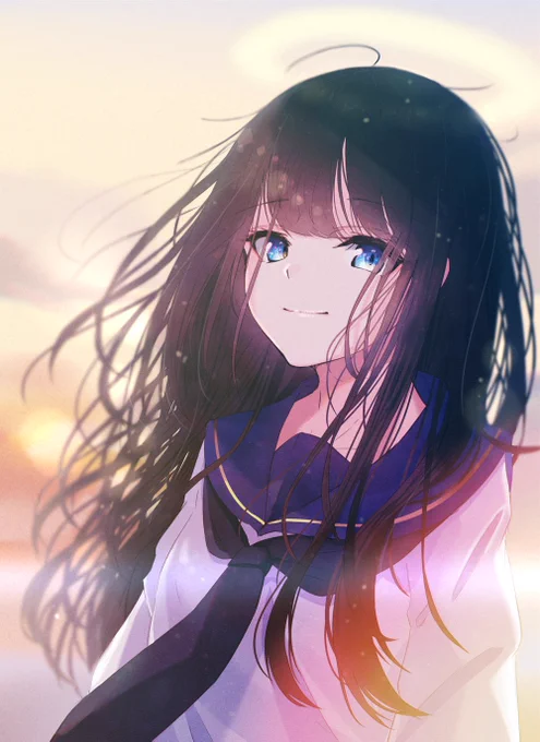 #見た人も無言で黒髪美少女貼れ
黒髪碧眼…!! 