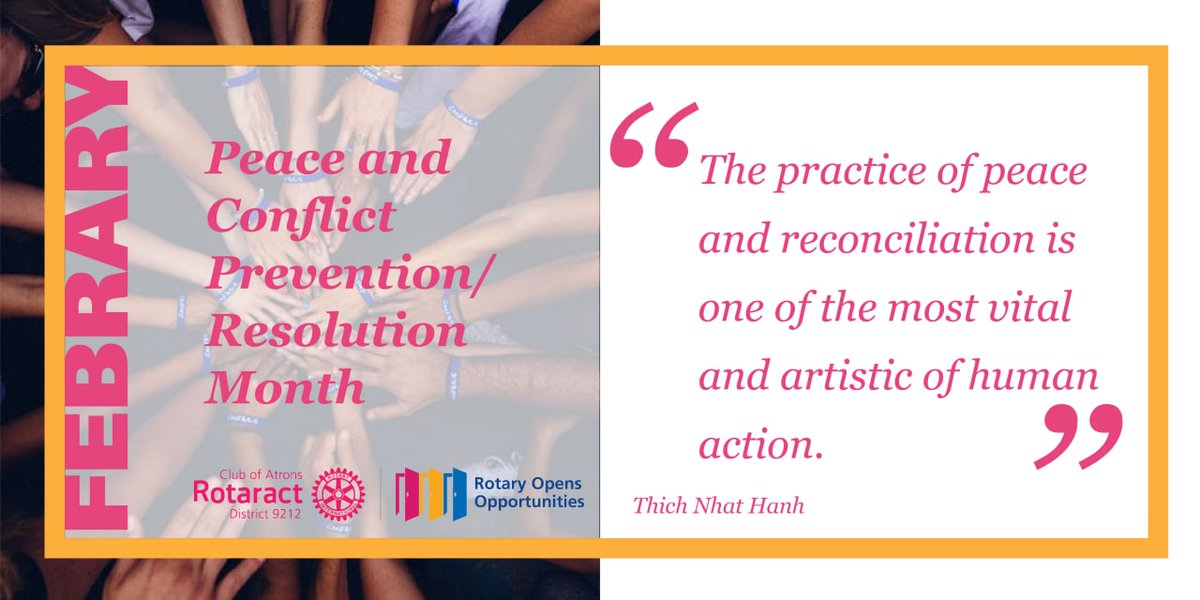 AtronsRotaract's tweet photo. February - Peace and Conflict Resolution Month
#Atronsrotaract #Rotary #Rotaract #Interact #District9212 #RotaractEthiopia #RotaryOpensOpportunities #February #Peaceandconflictresolution https://t.co/Fsi2e9WZWo