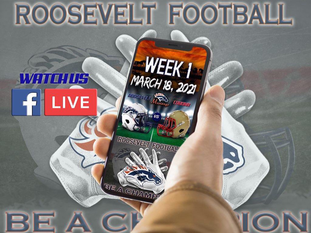Coach_Feild's tweet photo. THIS JUST IN:
Tomorrow Night GAME 1 Of 5 
(HOME OPENER)
Roosevelt Vs Corona
#SPREAD_THE_WORD #DONT_CHEAT_THE_PROCESS
#MUSTANG_FOOTBALL
#BUSINESS_TRIP
#FAMILY
#STAY_POSITIVE_STAY_THE_CORSE
#TOUGHNESS
#MUSTANG_NATION
#MUSTANG_STRONG
#MUSTANG_DNA
*2020-2021* https://t.co/i3WSjm5n48