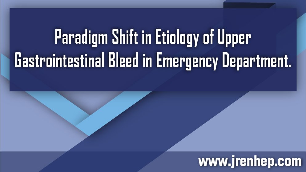 jrenhep's tweet photo. Paradigm shift in Etiology of Upper Gastrointestinal Bleed in Emergency Department.
Complete article available at 
https://t.co/nIvZ72OUrz
#gastrointestinal #AlcoholicLiverDisease #PepticUlcerDisease https://t.co/o7n50Trc4q