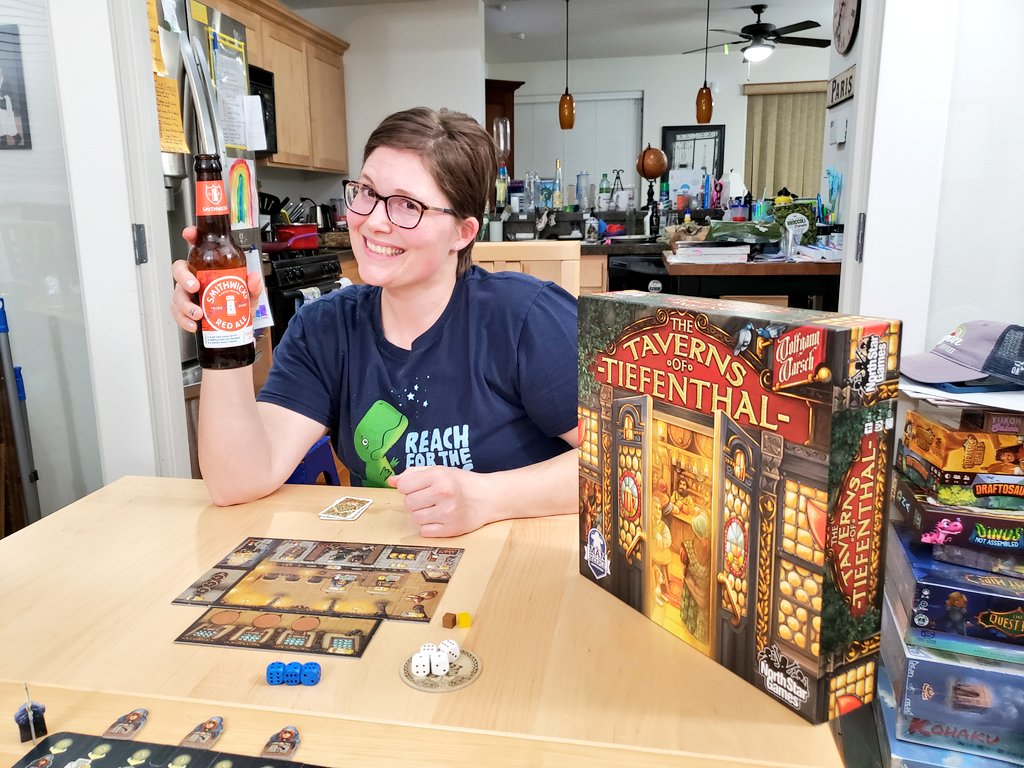 CohortVIIIGames's tweet photo. My wife made corned beef, sauerkraut, cabbage, bangers &amp; mash for #StPatricksDay and we played @WolfgangWarsch #TavernsOfTiefenthal while having Guiness and Smithwick's Red Ale. The food was so good we forgot to take a photo. 🤣 Anyone else celebrate? https://t.co/EvpltOIRKR
