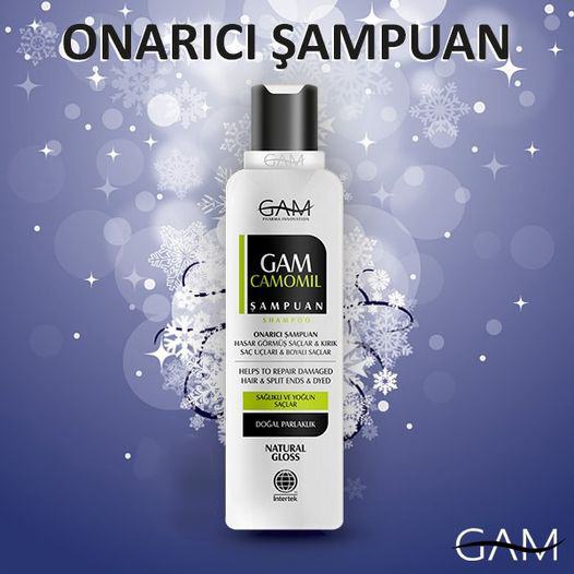 Gam Camomil Şampuan, kimyasal işlem görerek yıpranmış veya zarar görmüş saçlar ve kırık saç uçları için ekstra nem sağlayıcı mükemmel bir şampuandır Bu şampuan içerdiği Pantenol, hidrolize buğday proteini, papatya, biberiye ve
at kuyruğu ekstresi karışımı ile saçları besler.
