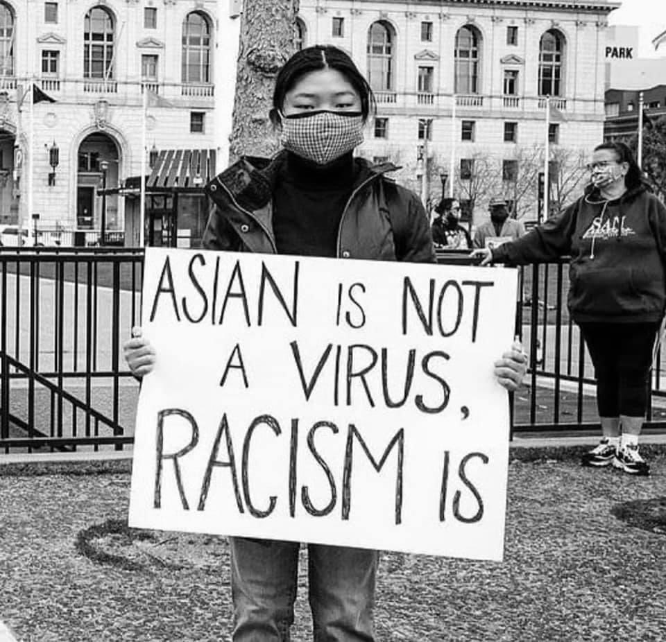 CoraJSmalls's tweet photo. All Of Us vs Racism. ✊🏾I stand in solidarity with Asian Americans against racism, violence &amp; hate that has targeted this community, especially during the COVID-19 pandemic. ⁠Your fight is our fight. Silence is not an option. STOP ASIAN HATE! #StopAsianHate 
#StopAsianHateCrimes https://t.co/rWVLO99T9l