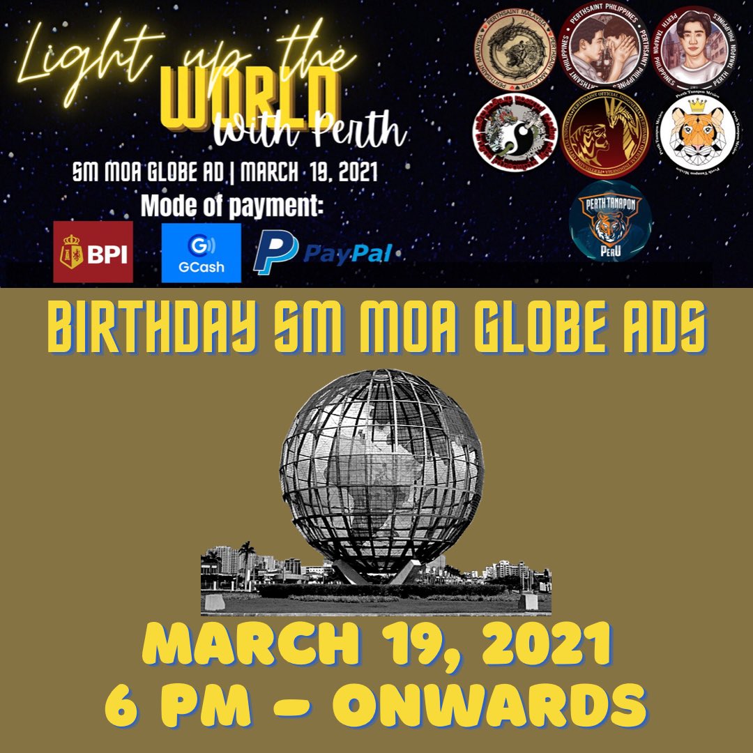 perthsaint_ph's tweet photo. 🌖LIGHT UP THE WORLD WITH PERTH🌙

Under the nightsky, We will light up the GLOBE to celebrate @perthppe 💫

Join us tomorrow from 6 PM PH TIME Onwards to watch our MOA Globe Ads for Perth! Use the hashtag #LUTWwithPerth as we witness this magical event!

#perthppe #kdppe https://t.co/QogYQOHtjA