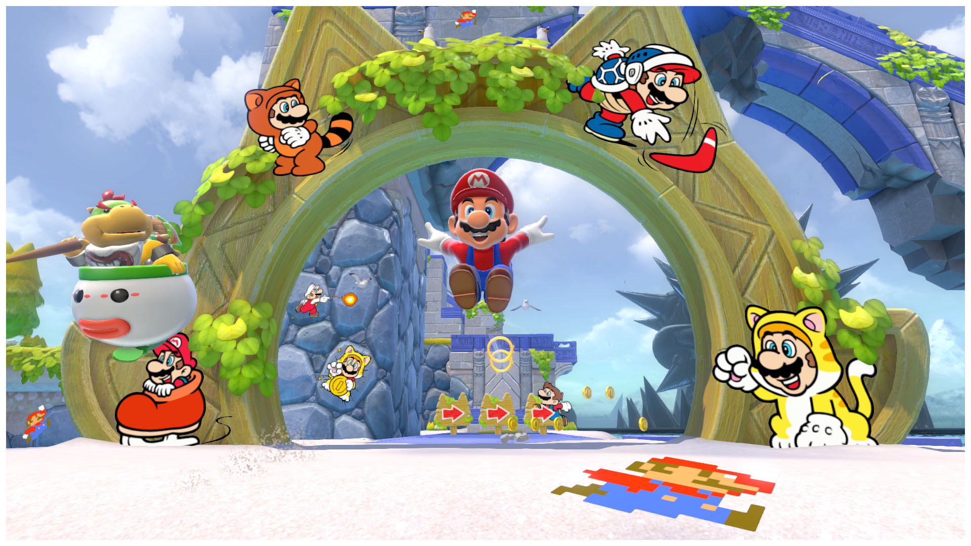 マリオ像 Graphics depicting the world of 
