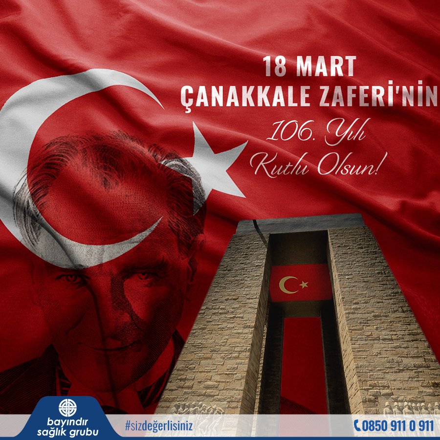 Çanakkale Zaferi’nin 106. yıl dönümünde, Gazi Mustafa Kemal Atatürk’ü ve tüm şehitlerimizi saygı, minnet ve rahmetle anıyoruz.

#18MartÇanakkaleZaferi #ÇanakkaleGeçilmez