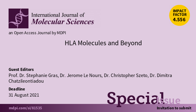 IJMS_MDPI's tweet photo. Our Guest Editors are calling for research articles, reviews, and opinion pieces focusing on #antigenpresenting molecules encompassing #HLA and beyond the classical HLA molecules. Learn more details here: https://t.co/VtczyczbB7 @GrasLab https://t.co/bkLjBtyUuC