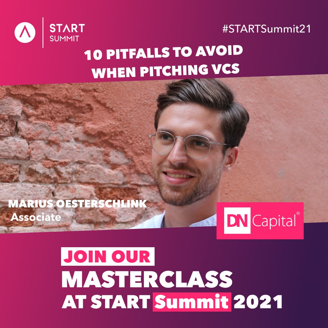 Listen to the Masterclass of Marius Oesterschlink (Associate at DN Capital) on Thursday, 25th March about '10 Pitfalls to avoid when pitching VCs'. Take your chance to engage with DN Capital during START Summit 2021 and get to know Marius!