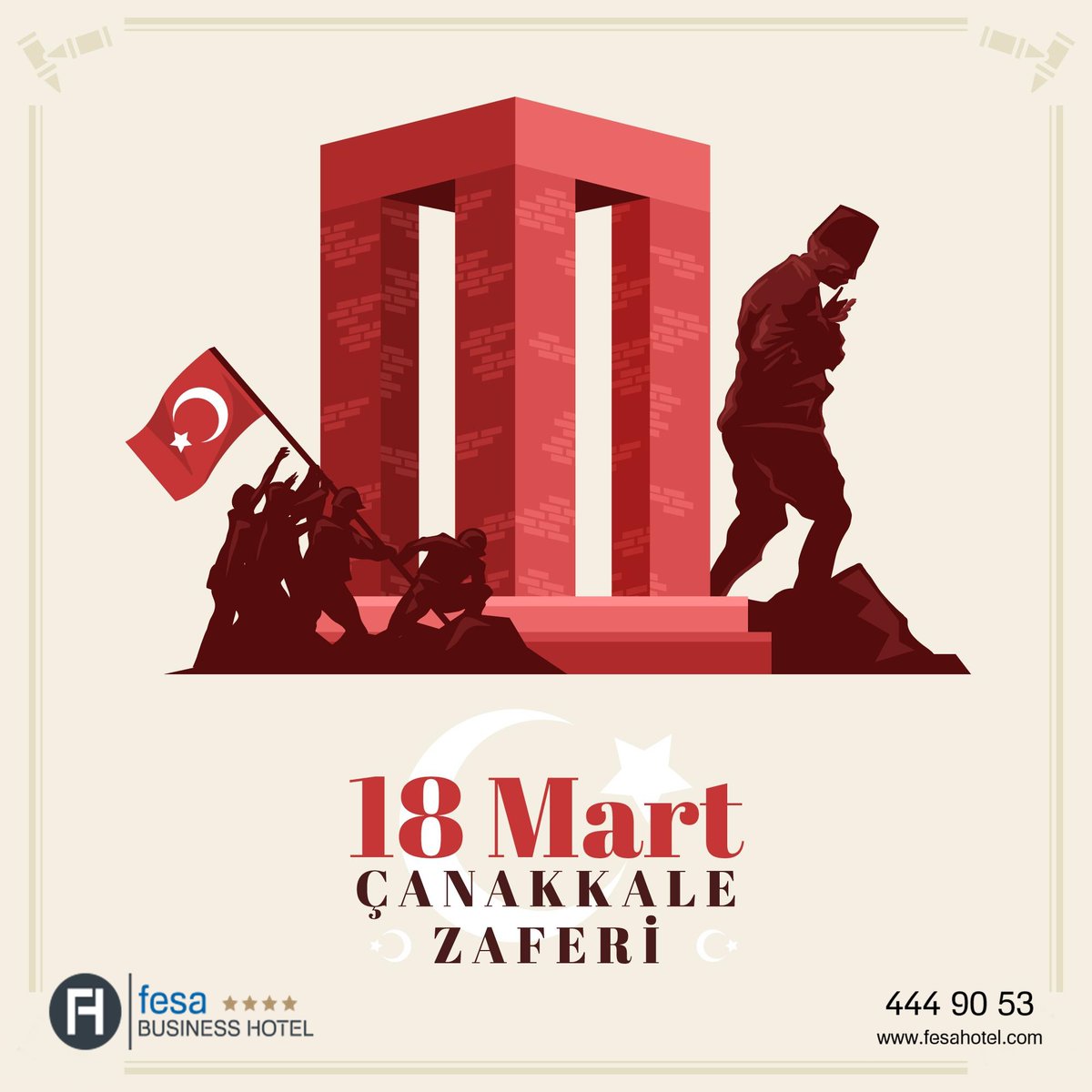 Çanakkale Zaferi'nin 106. yıl dönümünde, Gazi Mustafa Kemal Atatürk'ü ve şehitlerimizi saygıyla ve minnetle anıyoruz. #18MartÇanakkaleZaferi  #ÇanakkaleGeçilmez