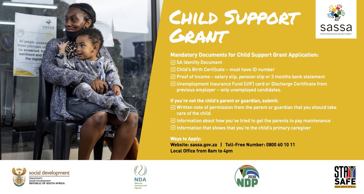 Sassa On Twitter When Applying For The Child Support Grant It Is Important That You Have The Correct Documents So That Your Application Can Be Considered Prepare The Following Documents Before Starting
