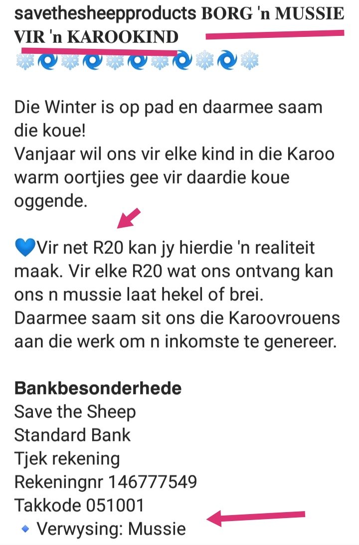 frikken_alice's tweet image. If you have R20 to spare, please support this initiative.

The Karoo gets damn cold. R20 buys a kid a cap.