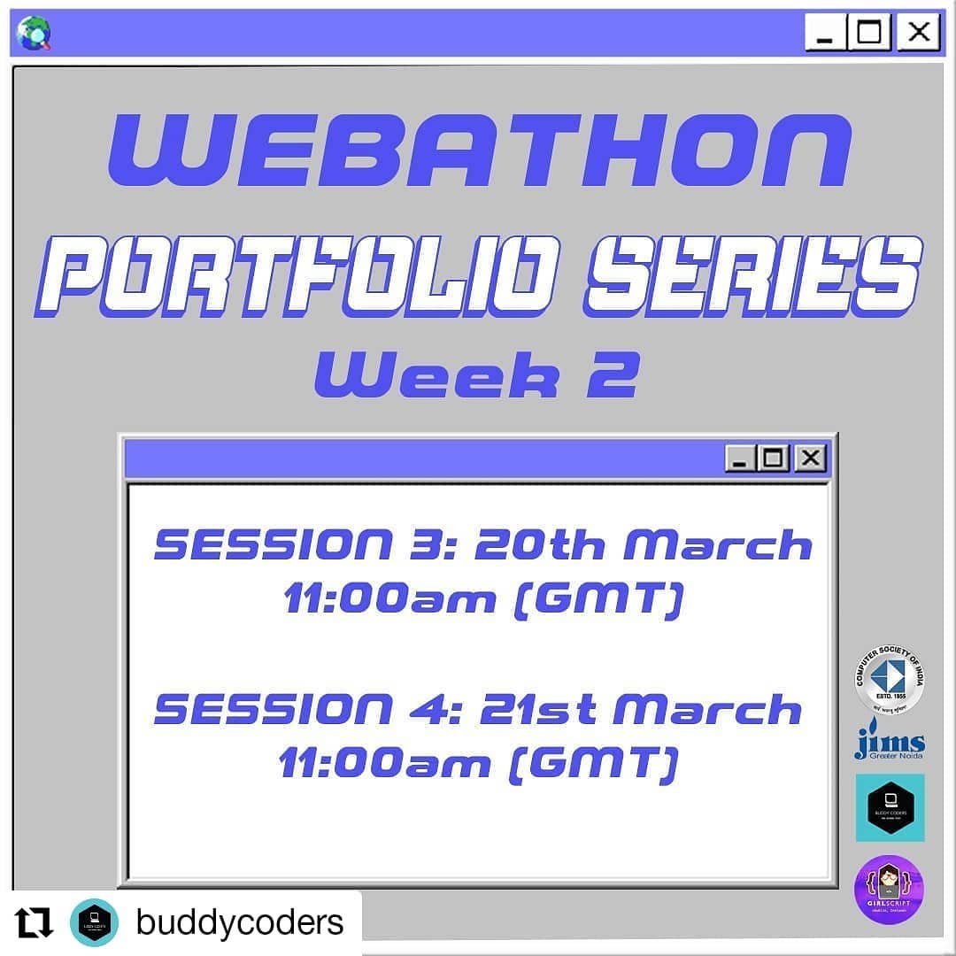 The second week of our portfolio series!
Sign up now to get an insight in the field of web development 👩‍💻
Join as a mentor or a mentee and
⭐ Boost Confidence
⭐ Boost Resume
⭐ Boost Experience
⭐ Boost Development skills!