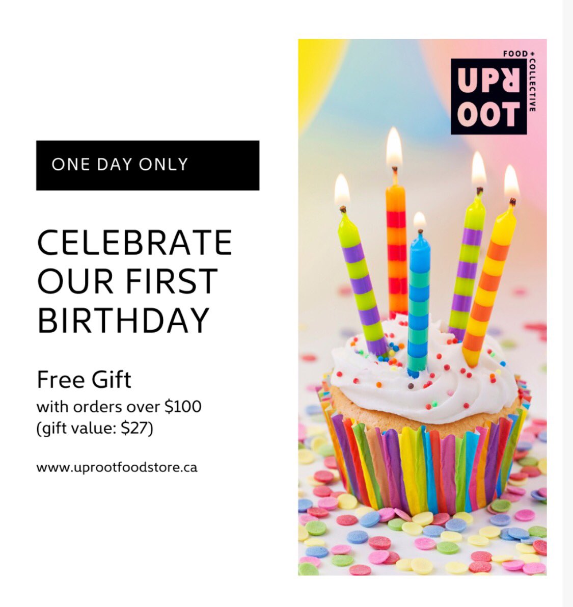 uprootfoodcoll1's tweet photo. Oh, they grow up so fast! 😭 It's been 1 year since we opened our online store, literally overnight. What better way to celebrate than with FREE gift bundles all day long? Get  a free gift bundle of delectable products from our founding brands when you order $100 or more! https://t.co/f9957Tk6wG