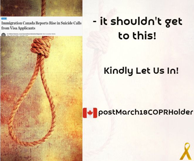 PostCopr's tweet photo. Our mental health is in tatters. Please take us seriously. You're ruining families and ensuring a difficult start to our lives in Canada
#Free_COPR_Post_March18
#WeWillQuarantineInHotel
#Canada_immigrationvisa https://t.co/qBUocWwirT