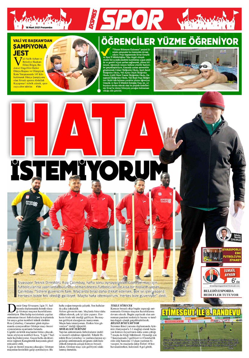 Sivas Ekspres Gazetesi (@ekspressivas) on Twitter photo 