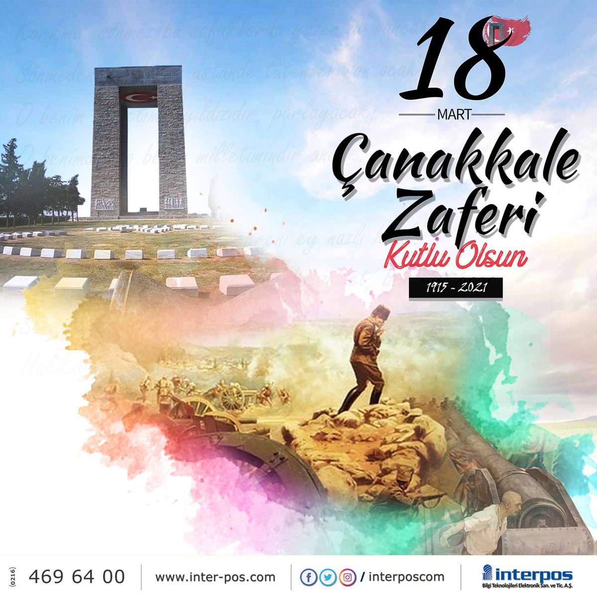 Çanakkale Zaferi'nin 106. yıl dönümünde Gazi Mustafa Kemal Atatürk başta olmak üzere kahraman Türk ordumuzun mensuplarını ve şehitlerimizi saygı, rahmet ve minnetle anıyoruz.
#ÇanakkaleGeçilmez #18Mart #18MartÇanakkale