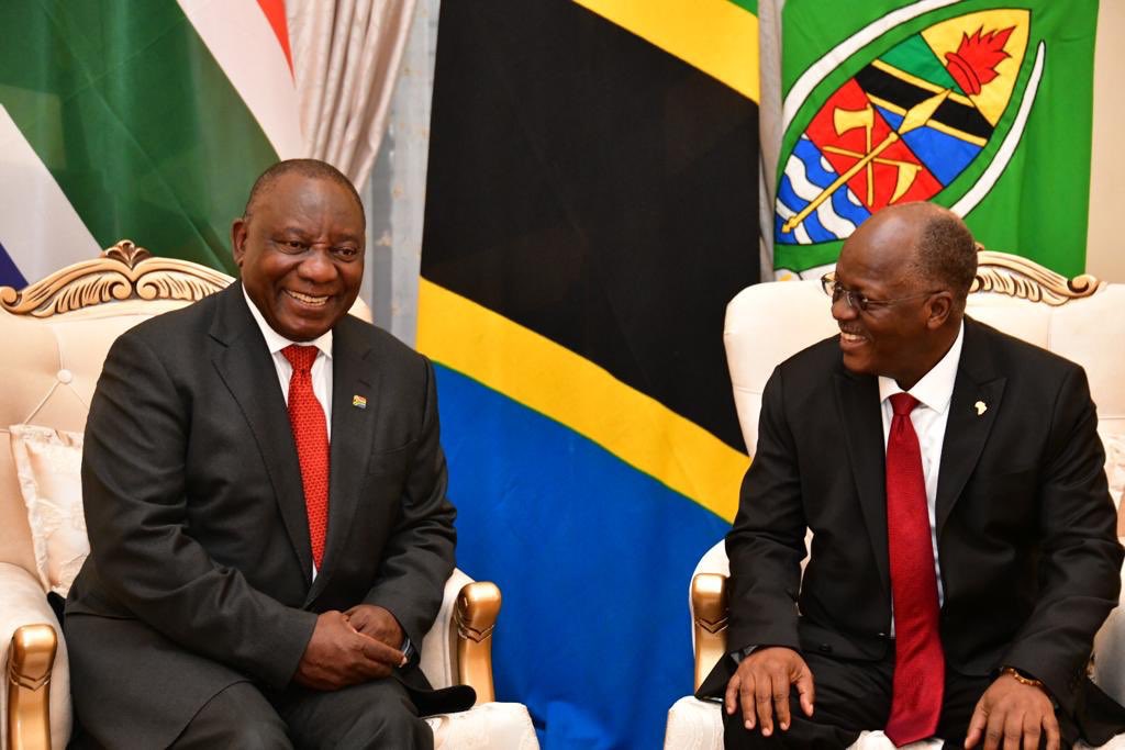 CyrilRamaphosa's tweet image. South Africa is united in grief with the government and people of Tanzania following the passing of His Excellency President @MagufuliJP. I spoke to the Vice-President Her Excellency Samia Suluhu Hassan, to express our deepest condolences as they go through this difficult moment.