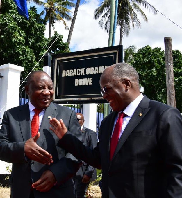 CyrilRamaphosa's tweet image. South Africa is united in grief with the government and people of Tanzania following the passing of His Excellency President @MagufuliJP. I spoke to the Vice-President Her Excellency Samia Suluhu Hassan, to express our deepest condolences as they go through this difficult moment.