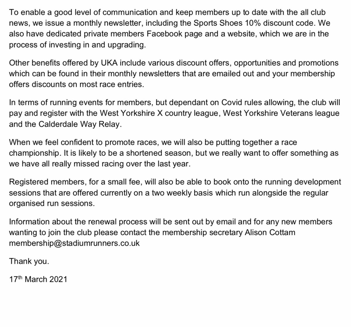 2021/22 Membership Information